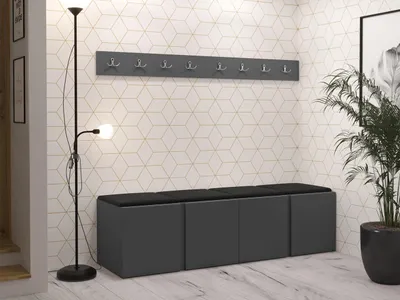 Obrázek produktu pro Nábytek do chodby s čalouněnými panely 42x42 SELAND 8 - grafitový / černá
