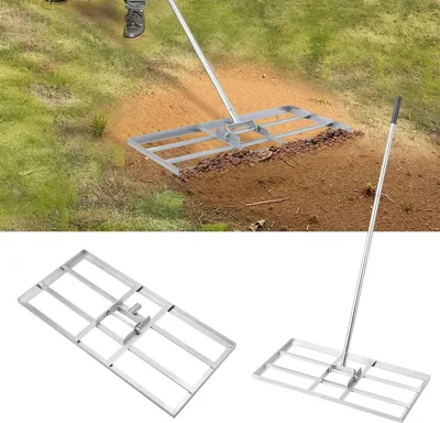 Produktbild von 14 x 30 Zoll Rasenausgleichsrechen 78 Zoll verstellbarer Griff für Garten und Golfplatz