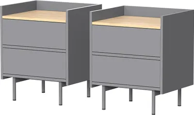 Produktbild von Nachttisch Vicco Velina Grau 2er Set, Model 57366