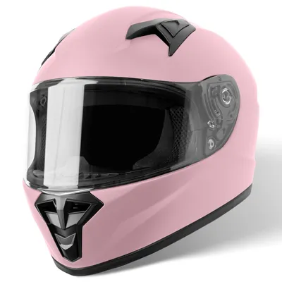 Produktbild von VINZ Parana Kinder Integralhelm / Roller Helm | Kinder Motorradhelm in Gr. YS-YXL | Integral Helm mit Visier für Motorrad | Erhältlich in verschiedenen Farben - Matt Rosa | YL (51-52 cm)