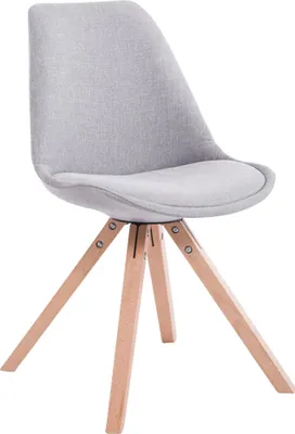 Produktbild von TPFLiving Besucherstuhl Toulon Stoff Gestell Buchenholz Natura Square grau