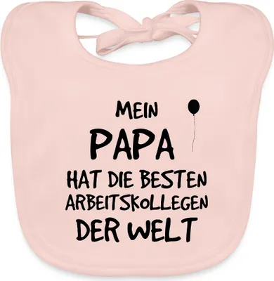 Produktbild von Spreadshirt Mein Papa Hat Beste Kollegen Geschenk Geburt BabyLätzchen, One size, Rose