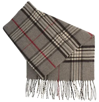 Image de Foulard à carreaux tartan en cashmink fin avec franges de Hut-Breiter