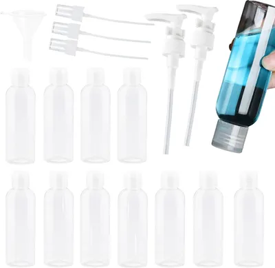 Obrázek produktu pro Transparentní 100 ml malé lahvičky do příručního zavazadla - 10 kusů s flip víčkem