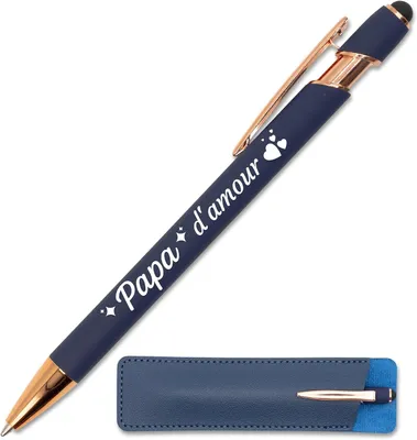 Productafbeelding van Pen met gravure Papa d'amour - Diepblauw