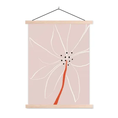Produktbild von MuchoWow® Textilposter Blumen - Abstrakt - Pastell 120x160 cm mit holzfarbenen Rahmen - Plakatkarton