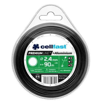 Immagine prodotto di Corda per tosaerba rinforzata in alluminio Premium - profilo rotondo, 2,4 mm x 90 m, Cellfast