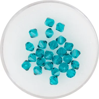 Produktbild von Glasschliffglitzerperlen, 4 mm, 25 Stück Blue Zircon