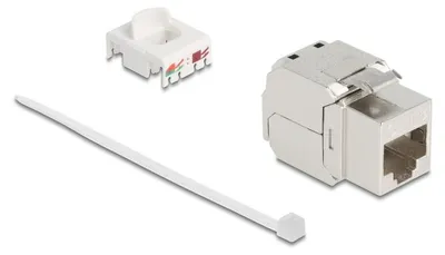 Produktbild von Delock - Keystone-Modul - RJ-45 (W) zu LSA (W) - STP - CAT 8.1 - Silber