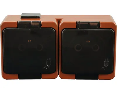 Image de Prise double E2 5002012111770 Smart IP44 marron