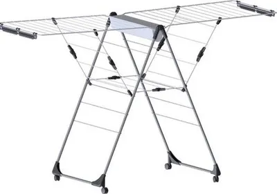 Image de Séchoir à linge pliable 7 x 57 x 104 cm, gris foncé