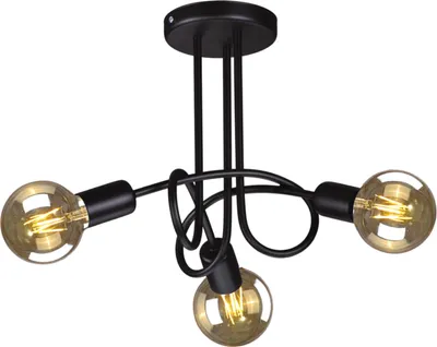 Zdjęcie produktu dla Lampa sufitowa DEZE czarna 3xE27x60W metal wym:30x35x35cm IP20 Kaja