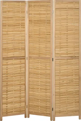 Produktbild von Raumteiler Klappbare Trennwand Sichtschutz, Bambus, 3-teilig, 120 cm x 170 cm x 1,8 cm, Natur