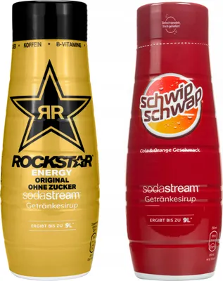 Image de Sirup Sodastream Schwip Schwap Cola Orange + Rockstar Original Zero, 440 ml, 2 cous