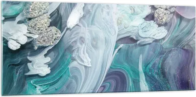 Produktbild von Bilder auf glas - Einteilig - Abstraktion dreidimensional blau - 120x50cm - Glasbilder - Wandbilder - Bilder - Wanddekoration aus Glas - Glas Bilder - Wandbild auf Glas - GAB120x50-4726