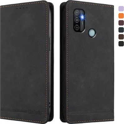 Produktbild von Hülle für Oppo A11s/A32/A53 4G/A53s 4G/A32 2020, Retro Kunstleder Ständer Klapphülle mit Kartenfächer und Magnetische Schwarz