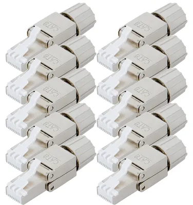Produktbild von PremiumX 10x Netzwerkstecker Cat 8 RJ45 Stecker LAN Netzwerk Werkzeuglos