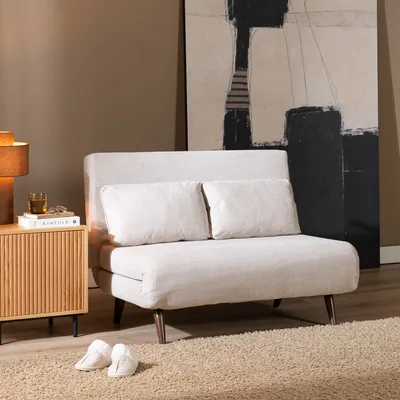 Produktbild von Bronx71 Schlafsofa 1,5-Sitzer Kristian recycelter Stoff beige