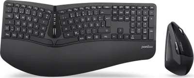Produktbild von Perixx PERIDUO-605 DE, Tastatur- und Maus-Set, kabellos, ergonomisch, schwarz