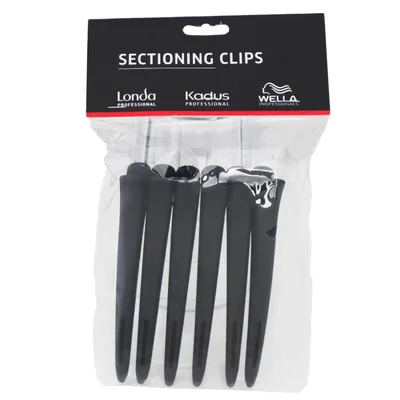 Produktbild von Wella Abteilclips 6 Stück Schwarz Black Haarclip Abteilklammern