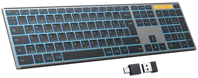 Produktbild von Kabellose Tastatur Bluetooth Metallgehäuse Deutsches QWERTZ Layout