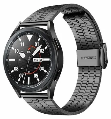 Produktbild von By Qubix Edelstahlarmband - Schwarz - passend für Garmin Vivoactive 6 / Vivoactive 5 / Vivoactive 3