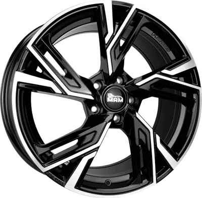 Produktbild von 19 Zoll MAM RS5 5x114,3 ET40 Alufelgen BLACK FRONT POLISH