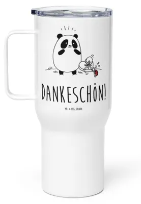 Produktbild von Mr. & Mrs. Panda Thermobecher Panda Dankeschön - Weiß - Geschenk, Isolierbecher, Edelstahl Tasse, Teetasse, thermosbecher, Kaffee-to-go-Becher