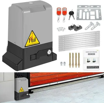 Immagine prodotto di Apertura automatica per cancelli scorrevoli elettrici, 370W - Apriporta automatico per garage, adatto per cancelli e porte - peso massimo: 800 kg