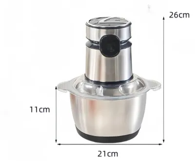Image de Hachoir électrique - Bol de 2 litres - Moteur de 500 W - 3 vitesses - Facile à nettoyer - Acier inoxydable