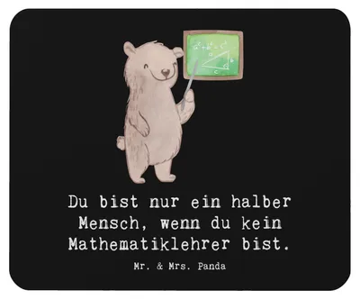 Produktbild von Mr. & Mrs. Panda Mauspad Mathematiklehrer Herz - Schwarz - Geschenk, Referendariat, Mousepad, computer, Lustig, Mouse Pad, laptop, Spruch, Mathelehrer, Lehrer