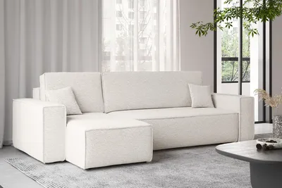 Zdjęcie produktu dla Sofa w kształcie L BEST narożnik tkanina Abriamo ecru lewy