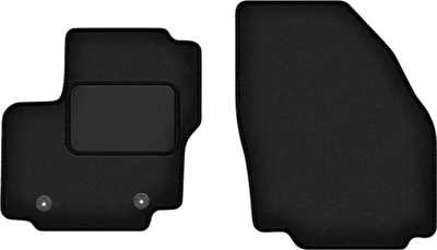 Produktbild von Velours-Fußmatten Vorne passend für Ford Galaxy MK2 (7 Personen, Bj. 2006-2011) –  schwarz, passgenau, mit Befestigungen set 2 Stk. - STANDARD