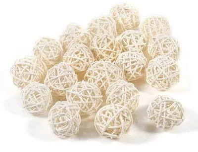 Produktbild von 20 rotanballen, dekorativen rotanballen für Hochzeiten, Weihnachten, Geburtstage und Hausdekoration (weiß)