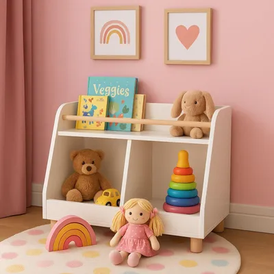 Immagine prodotto di Scaffale porta giocattoli per bambini con 2 scomparti