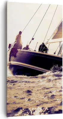 Produktbild von Bild auf Leinwand - Leinwandbild - Meer Yacht Welle - 65x120cm - Wand Bild - Wanddeko - Wandbilder - Leinwanddruck - Bilder - Kunstdruck - Wanddekoration - Leinwand bilder - Wandkunst - PA65x120-3719