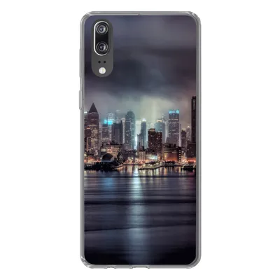 Produktbild von MuchoWow® Handyhülle Schutzhülle Hülle für Huawei P20 New York - Amerika - Skyline Silikon Softcase Handy Hülle - Hardcover