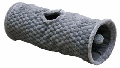 Obrázok produktu pre Tunel pre domáce zvieratá "DIAMOND" v sivom prevedení, materiál: plyš, rozmer: priemer 27 cm x výška 90 cm