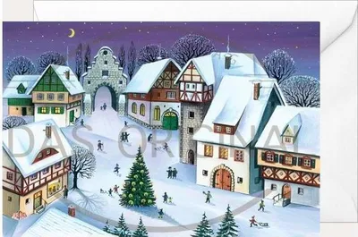 Produktbild von Weihnachtsklappkarte Weihnachtsabend, Klappkarte mit Umschlag
