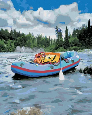 Produktbild von Zuty - Malen nach Zahlen - BOOT AUF DEM FLUSS (DENNIS FRATES), 40x50 cm, ohne Keilrahmen