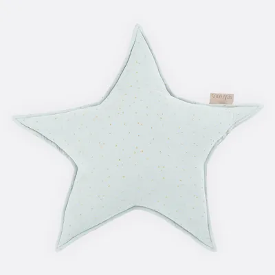Produktbild von KraftKids Sternkissen Musselin goldene Punkte auf Grün