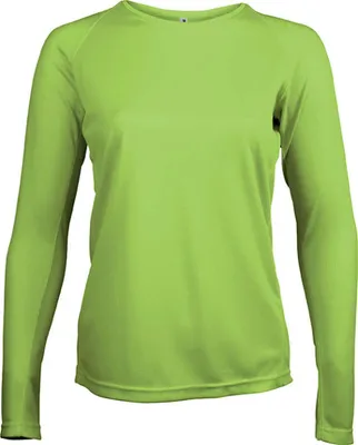 Produktbild von Proact Damen Sport Langarmshirt Longsleeve T-Shirt Baumwolle Rundhals, Größe:XS, Farbe:Lime