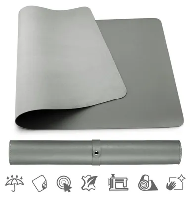 Immagine prodotto di Tappetino per mouse e tastiera MOSH in ecopelle, color grigio scuro, 90 x 45 cm, modello MSH-TC-DGRL