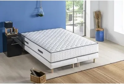 Image de Ensemble Matelas Sommier 180 x 200 cm, Hauteur 24 cm, Ressorts Ensachés, 7 Zones, Réversible, Fabriqué en Belgique