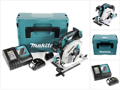 Immagine prodotto di Makita DHS 680 RY1J Sega circolare a batteria 18 V 165 mm brushless + 1x batteria 1,5 Ah + caricabatterie + Makpac