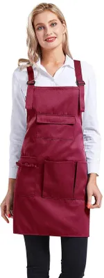 Productafbeelding van Ibenzoa® Duurzame werkschorten van katoen en polyester, 70 x 70 cm, verstelbare lengte, met zakken – geschikt voor personen tot 75 kg