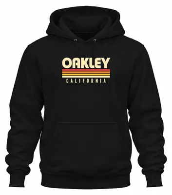 Obrázek produktu pro Oakley California Vintage Retro Sunset Stripes mikina s kapucí, 70. léta, USA, černá, velikost M