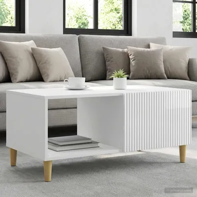 Produktbild von vidaXL Couchtisch Hochglanz Weiß 90 x 50 x 40 cm Holzwerkstoff