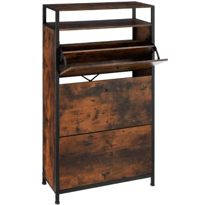Produktbild von tectake® Schuhschrank Braddock inklusive Kippschutz, 61 x 32 x 130 cm