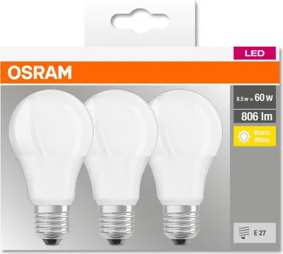 Produktbild von Osram Led žiarovka 8,5W E27 3-pack